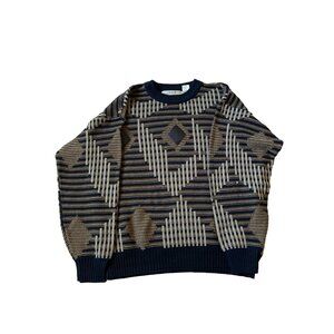 Vintage‎ Men's Pacific Club Wool Acrylic Grandpa Grandpacore Crosby Sweater 90s
